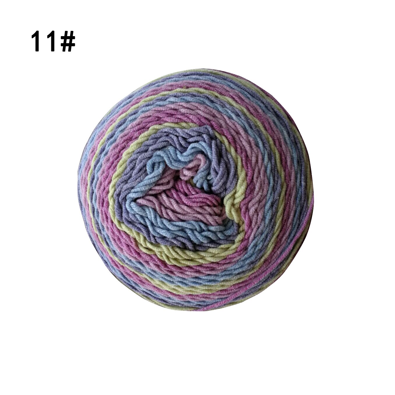 Qzlknit 250G/Bal Regenboog Katoenen Garen Segment Verven 5 Strengen Van Melk Katoenen Garen Diy Hand Gebreide Sjaal sofa Kussen Taart Garen: Number 11