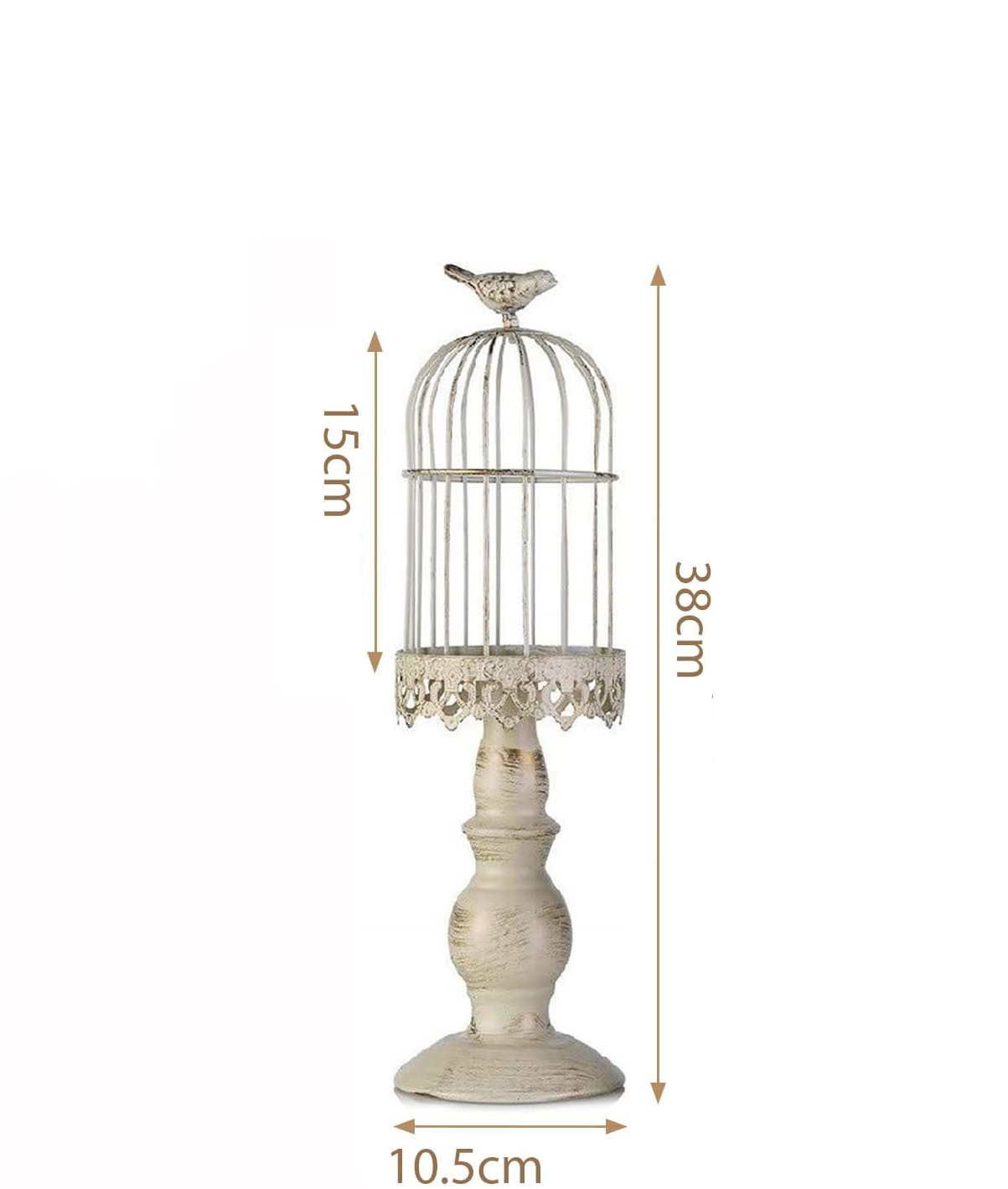 Candelabro de jaula de pájaros Retro , portavelas de hierro de estilo europeo, accesorio de restaurante de boda, decoración romántica de mesa de cena: Plata