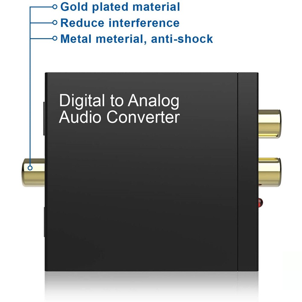 Prozor dac digital to analog converter optical coaxial fiber spdif to rca 3,5mm jack audio adapter with optical cable adapter