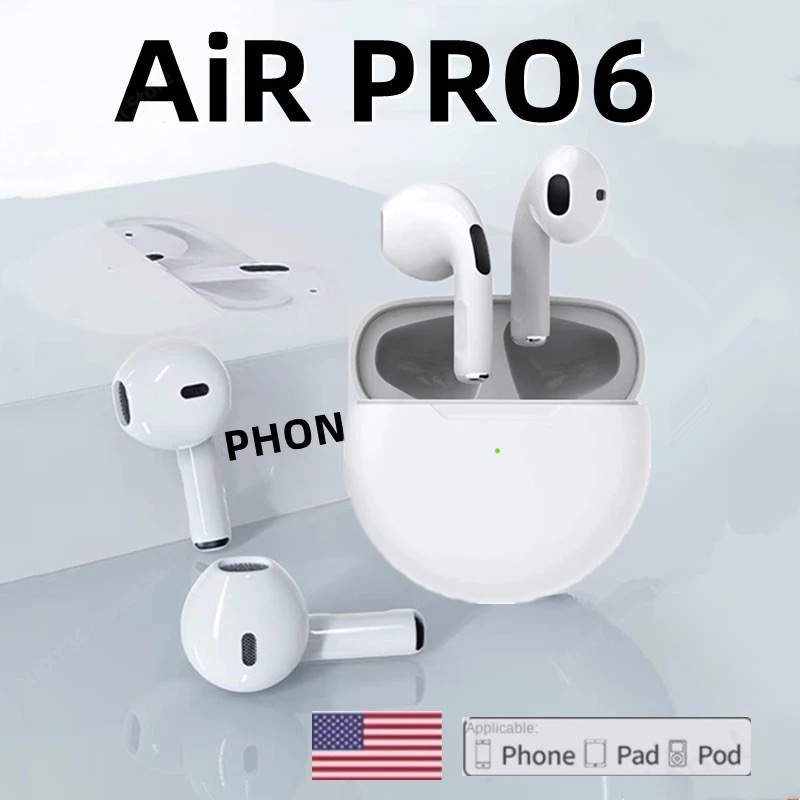 Pro 6 TWS Bluetooth-oortelefoon Draadloze Bluetooth-headset Ruisonderdrukkende oordopjes met microfoon Pro6 draadloze hoofdtelefoon voor iPhone