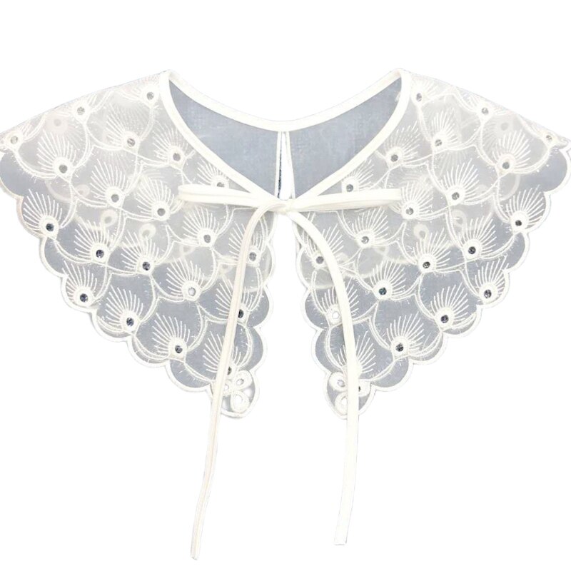 Lolita Decoratieve Nep Kraag Kant Sjaal Borduren Gelaagde Mesh Dickey Ketting N58F