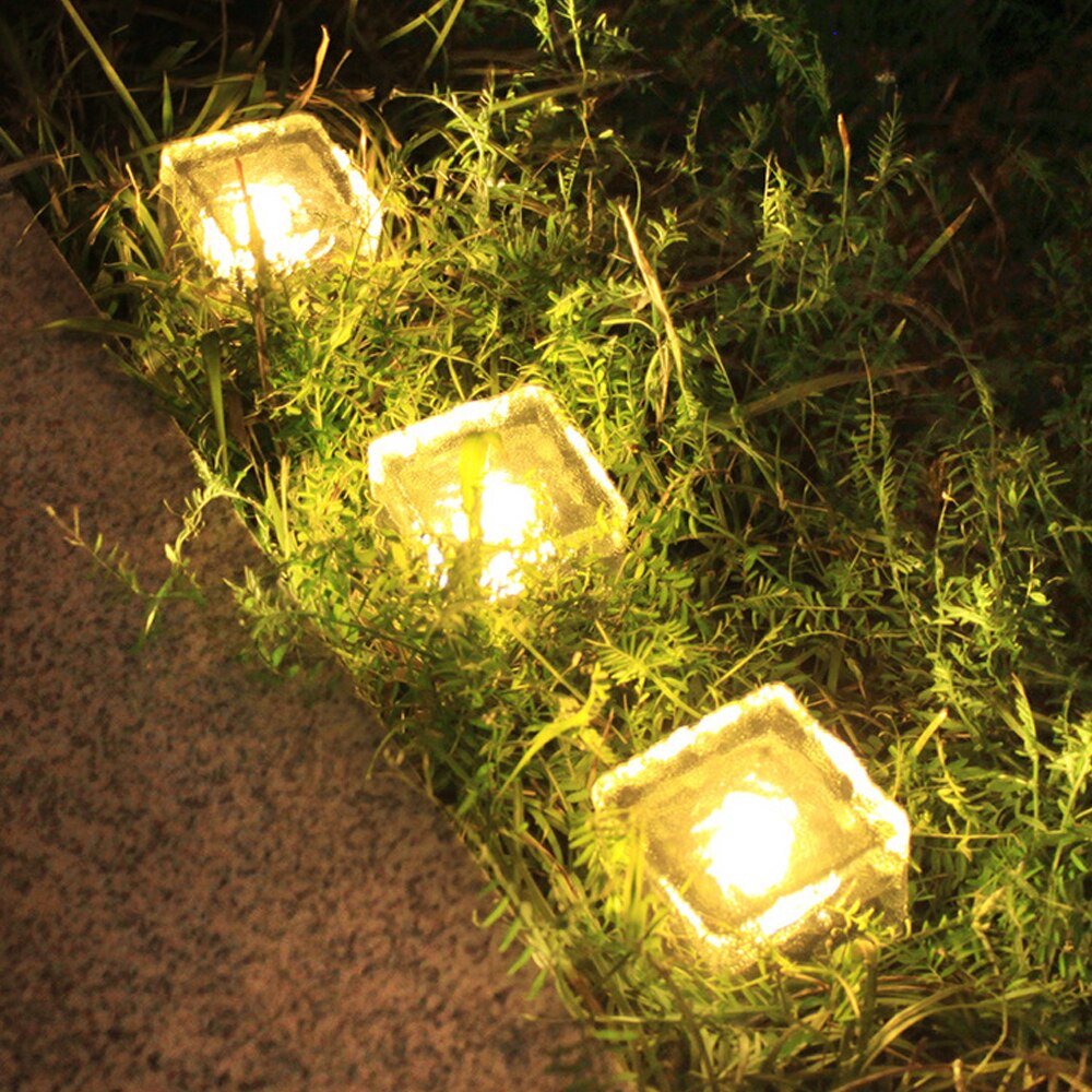 Solar Path Underground Buried Brick Light Led Stone Ice Cube Brick Solar Garden Driveway Security Light Led Floor Light