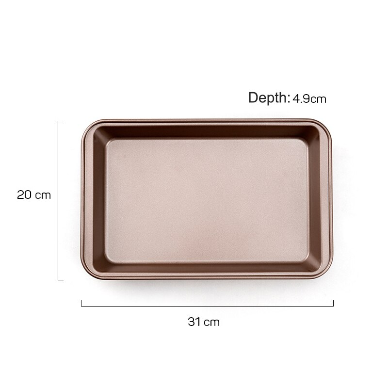 Brownie – plaque de cuisson antiadhésive carrée en acier inoxydable, avec trancheur, four en cuivre, pour gâteaux
