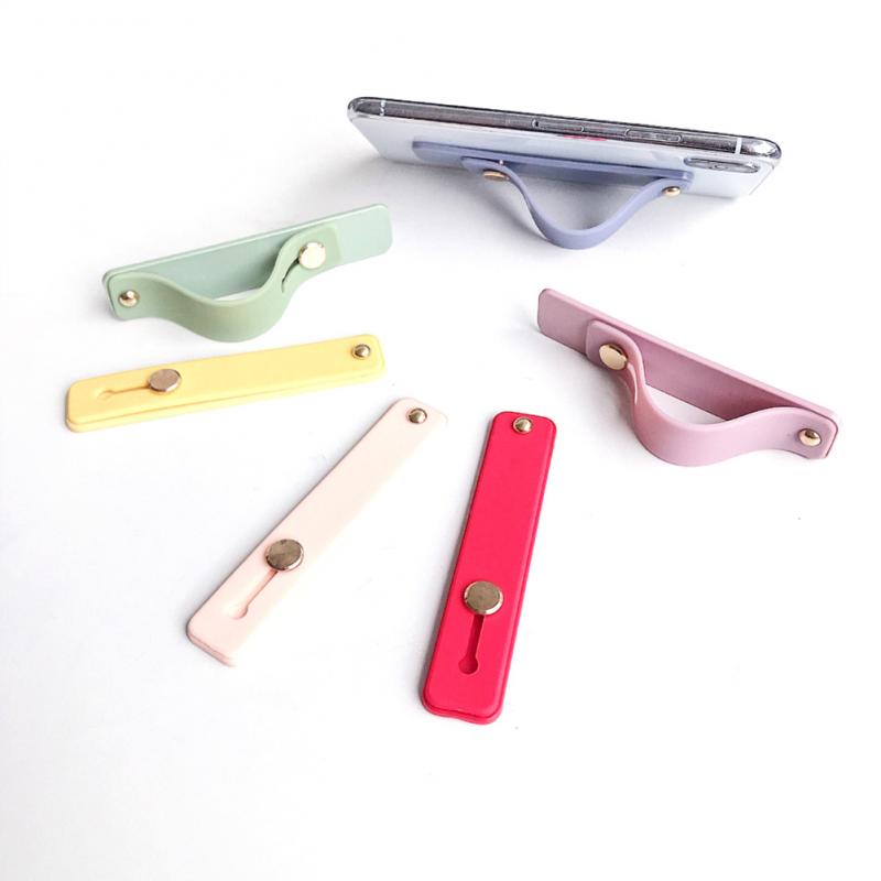 1PC Finger Ring Phone Holder Candy Plain Color Wrist Band Hand Band Finger Grip Push Pull Universal Mobile Phone Holder Stand