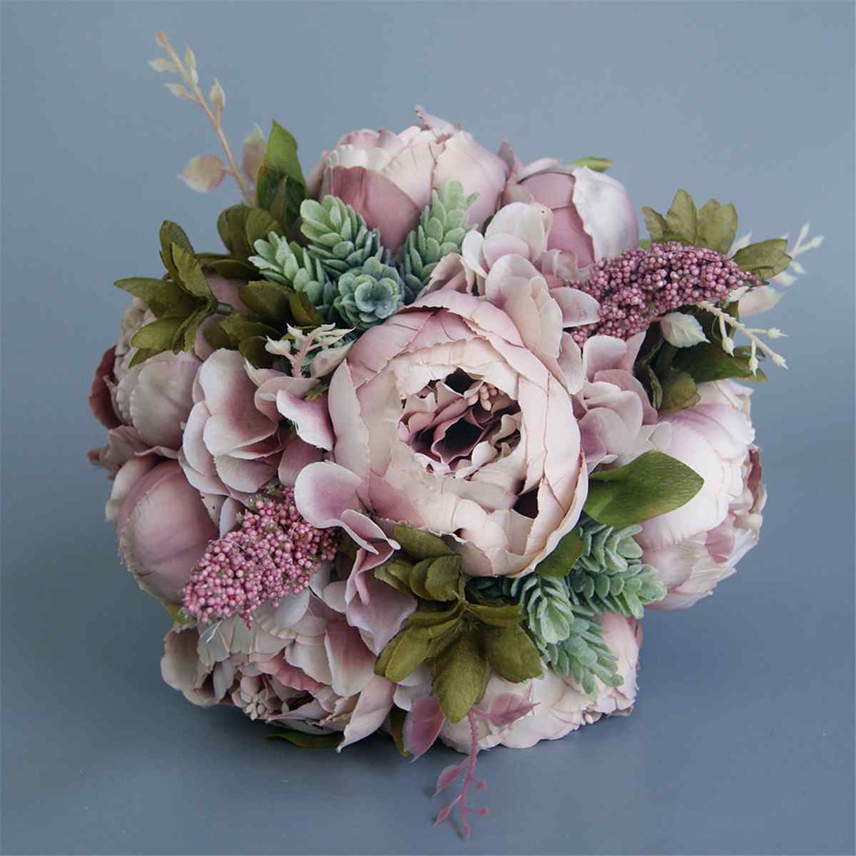 Bride holding flowers Romantic Wedding Flower Bridal Bouquet For Bride Bridesmaids Pink Champagne Bouquet De Mariage: Dark Lotus Pink
