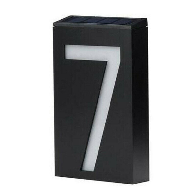 Solar Power LED Light Sign House Hotel Door Address Plaque Number Digits Plate Lampes Solaires Led Solaire Lamp Outdoor Home: 7