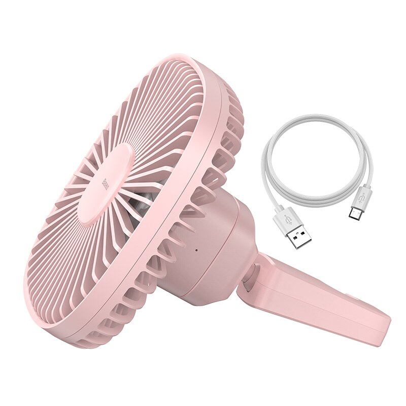 Baseus Magnetic Car Air Cooling Fan 360 Rotation Back Seat Cooler Fan With 1000mAh Battery For Auto Air Conditioner Cooler Fan: Pink