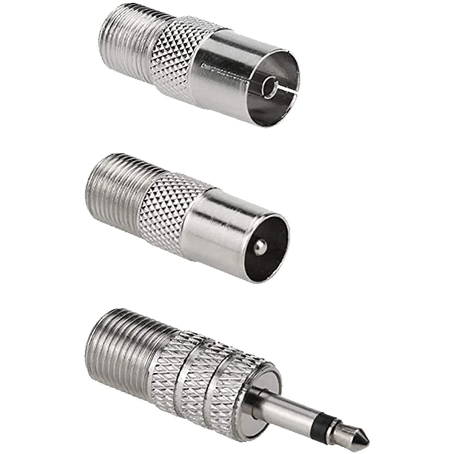 Antena de Radio FM telescópica para interior, Conector de enchufe macho tipo F de 75 ohmios con adaptador para TV, receptor estéreo de Radio AM