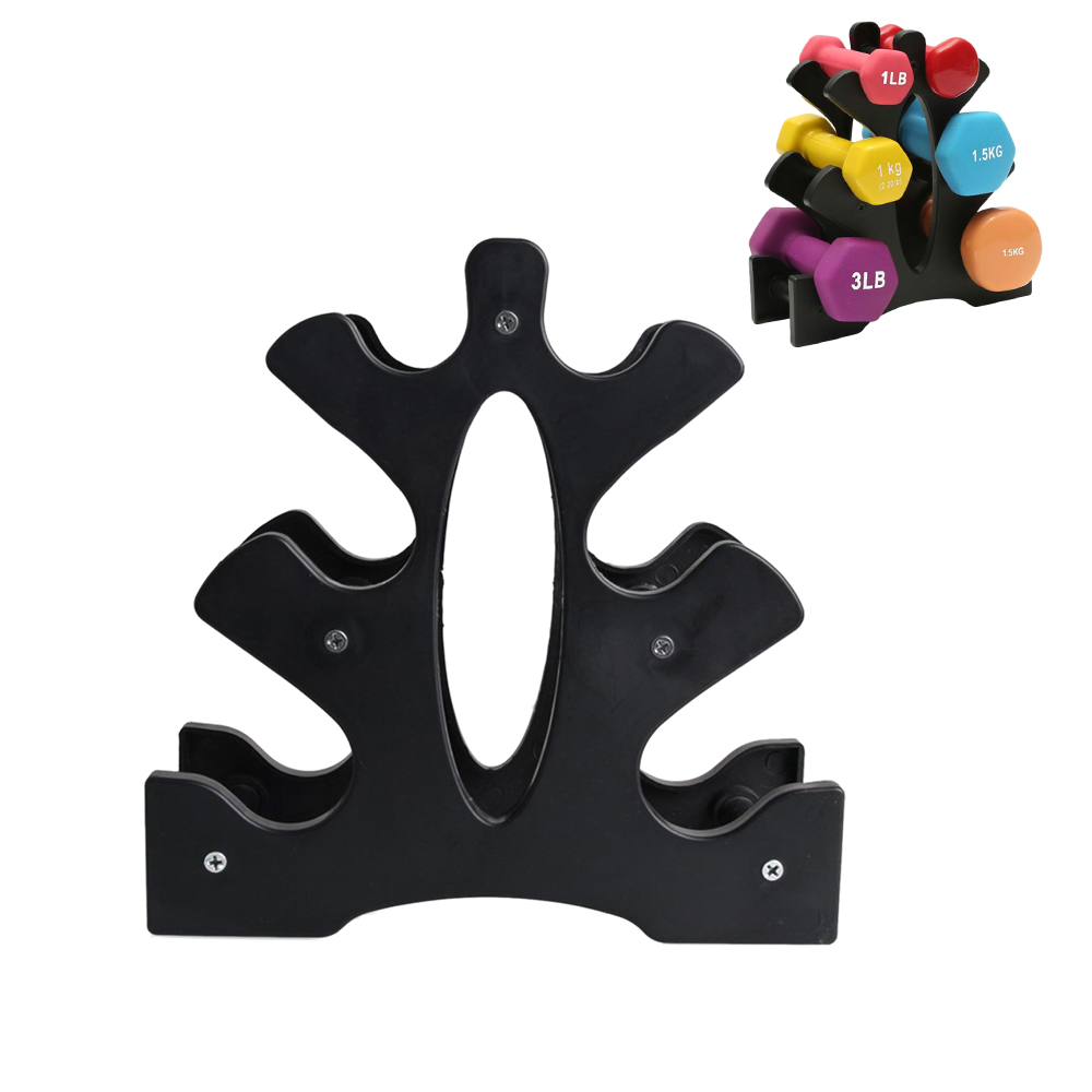 3-Tier Dumbbell Bracket Home Office Triangle Small Leaves Dumbbell Storage Rack Gym Fitness Equipment Rack Accessories: Default Title
