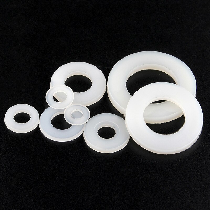 10-200 Stuks Nylon Ringen M2 M2.5M3 M4M5M6M8 M10-M20 Wit Plastic Nylon Platte Ring Vliegtuig Spacer Isolatie Pakking Voor schroef Bolt
