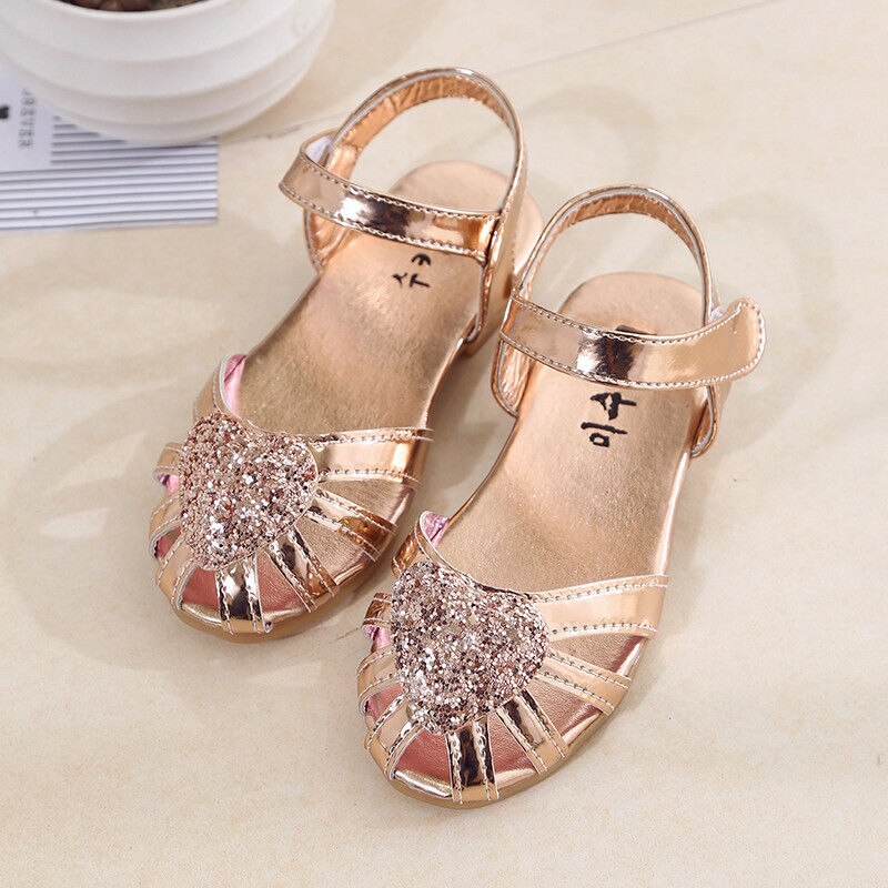 Princess shoes Summer Cute Princess Dance Kid Girl Leather Princess Sandals Soft Crib Shoes Toddler Prewalker