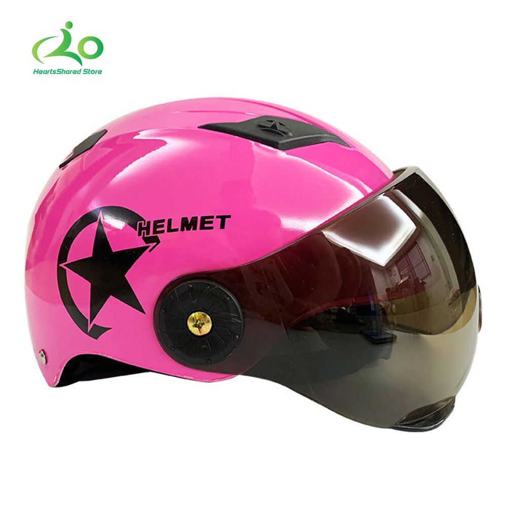 Casco protector solar ASB para vehículo eléctrico, Material anticolisión, adecuado para Scooters, motocicletas: pink