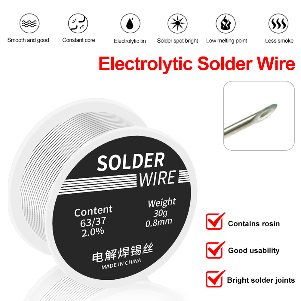 30g/0.8mm Welding Solder Wire High Purity Low Fusion Spot Rosin Soldering Wire Roll No-clean Tin Bga Welding