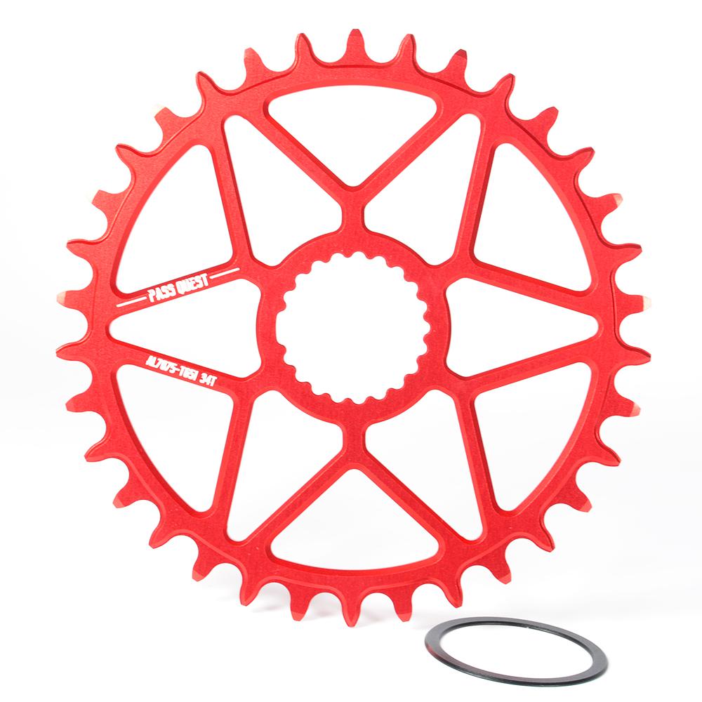 Pass Quest Mtb Narrow Wide Chainring/chain Ring 30t-44t Bike Bicycle Chainwheel For Deore Slx M7100 Xt M8100 12 Speed Crankset: Red 34T