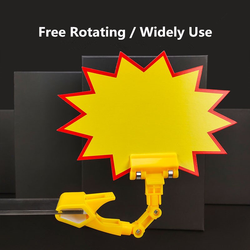 5pcs Double Display Clips Plastic Merchandise Rotatable Pop Clip Sign Holder Stand Price Clips Tag Clothing Rack