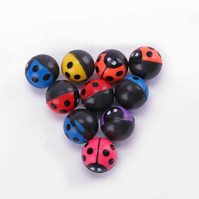 10 pièces balle rebondissante en caoutchouc jouets de plein air enfants jeux de Sport élastique coccinelle jonglage balles sautantes enfants jouet balle