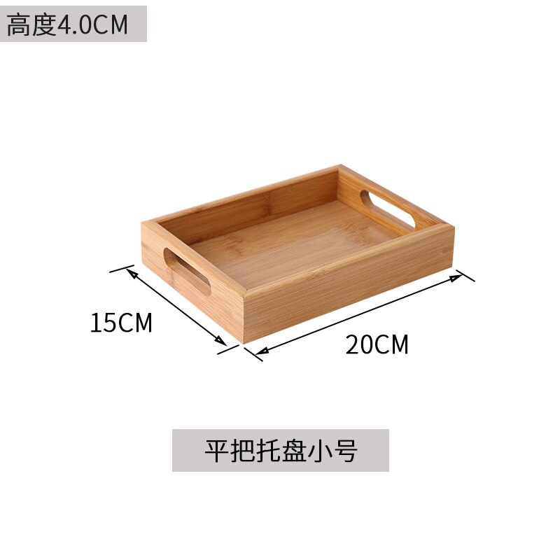 Bamboo Wood Tray Solid Wood Household Rectangular Tea Tray Water Cup Plate Japanese Bread Snack Wooden Dish Coffee BBQ Tray: A-20x15cm
