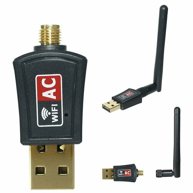 600 mbps dual-band 2.4/5 ghz draadloze usb wifi-netwerkadapter met antenne 802.11ac