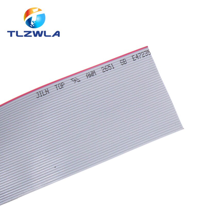 1 medidor 1.27mm que espaçam 8p 10p 12p 14p 16p 20p 26p 30p 40p cabo liso cinzento FC-8 10 16 28awg o fio, para o conector de idc fc 2.54mm