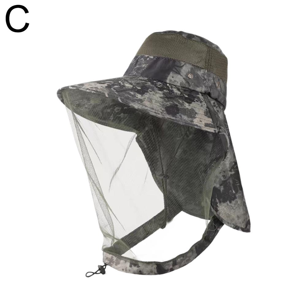 Sombrero de pesca con velo para exteriores, protección solar, estilo prevención de mosquitos, gorro de mosquitera, cubiertas de malla transpirables para la cabeza de viaje: Transparente