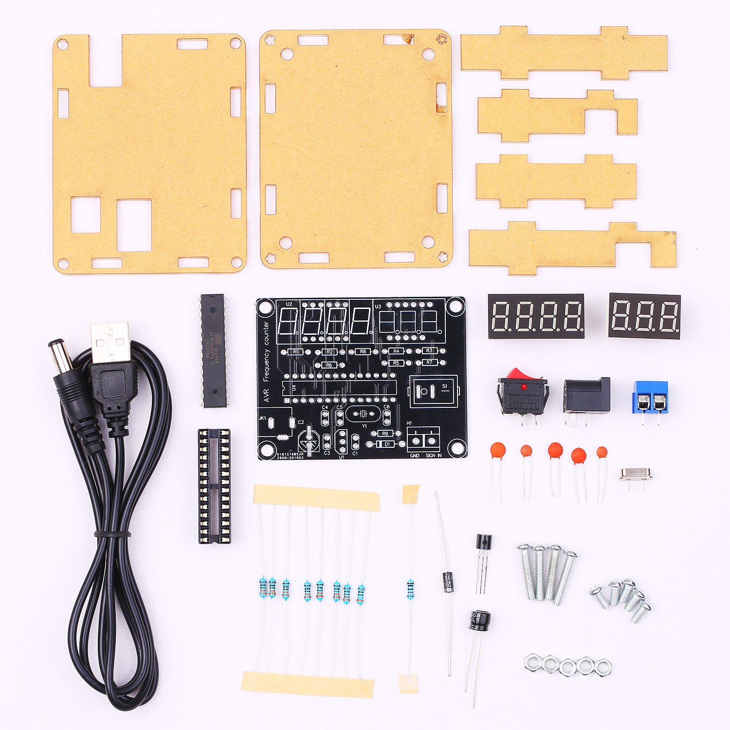 10MHz Frequency Meter DIY Kit Frequency Counter AVR with Shell Counter Cymometer Frequency Measurement 0.000 001Hz Resolution