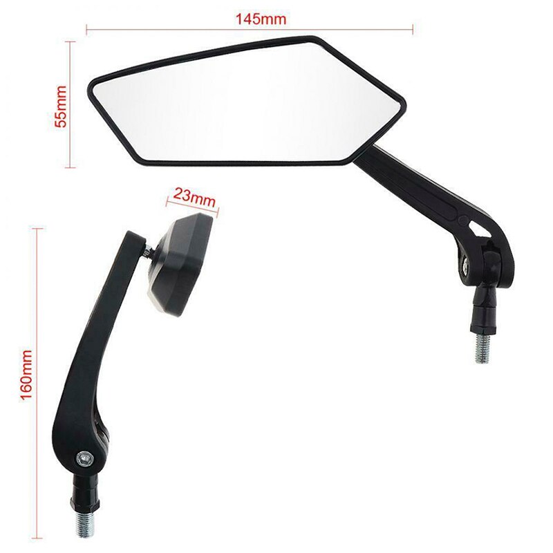 2 Stuks Universele Motorfiets Spiegel Achteruitkijkspiegel Achterkant E-Bike Stijlvolle Gemodificeerde Plated Motor Spiegels