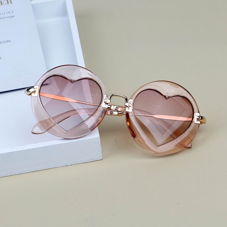 Kids Boy Girl Sunglasses Goggles Children Heart Shape Eyeglasses Kid UV Protection Reflective Mirror Colorful Sunglasses: 5