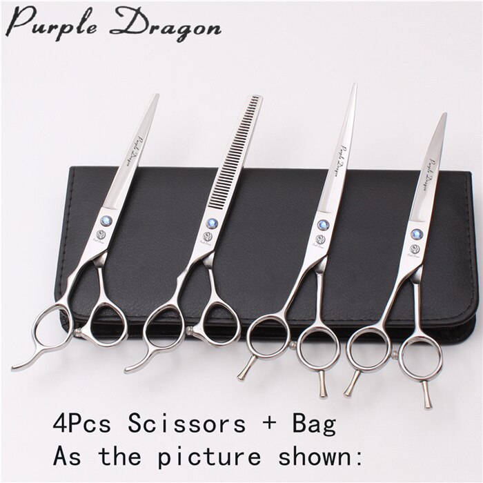 Linker 7.0 "JP Roestvrij Paarse Draak Shiny Animal Scharen Rechte Schaar Dunner Schaar Gebogen Schaar Huisdier Schaar z3006: Z3006 Yin 4P 7Y