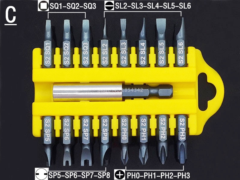 17pcs Security Tamper Proof Torx Hex Star Bit Set Magnetic Holder Screwdriver Bits Torx Hex Star Tamper Proof Screwdrivers Bit