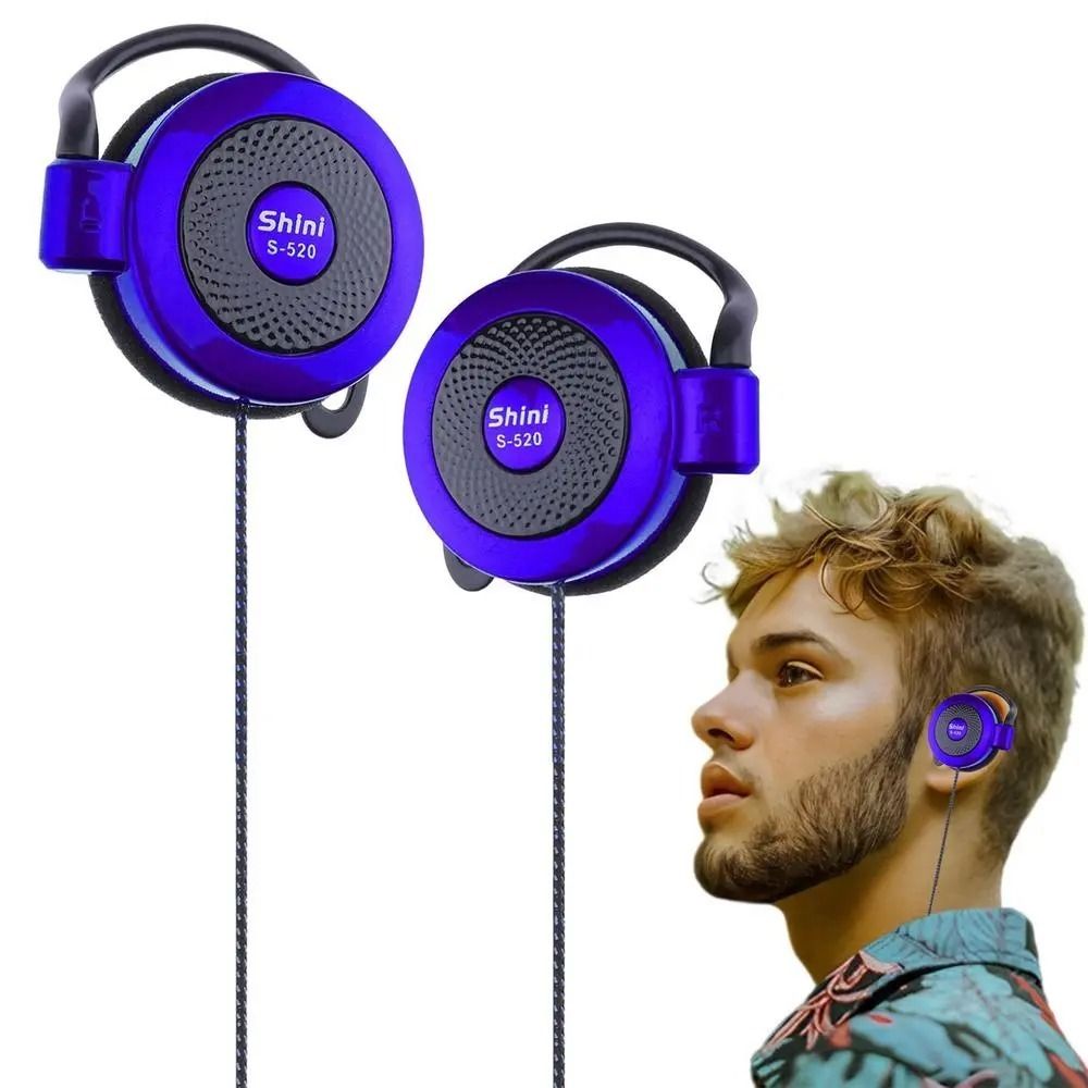 For Shini S-520 3.5mm Stereo Mp4 Ear-Hook Game Sports Leisure Mobile Phone Universal Ear Hook Headsets Wire Sports Earphones