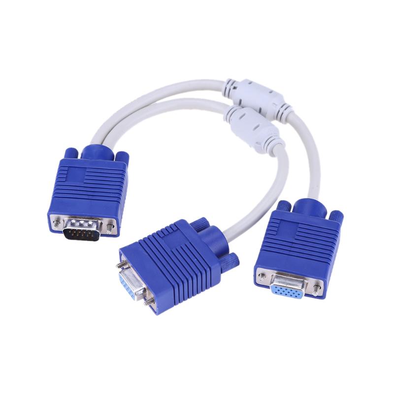 ALLOYSEED Computer VGA Splitter Cable 1 Dual 2 Monitor 15pin Two Ports Male To Female VGA Cable Video Y Splitter Connector