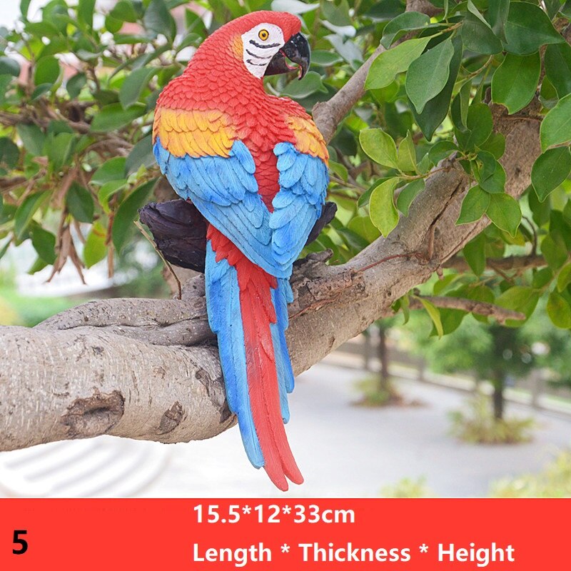 Garden Decoration Simulation Parrot Miniature Sculpture Resin Crafts Toucan Garden Outdoor Flexible Animal Sculpture: 5