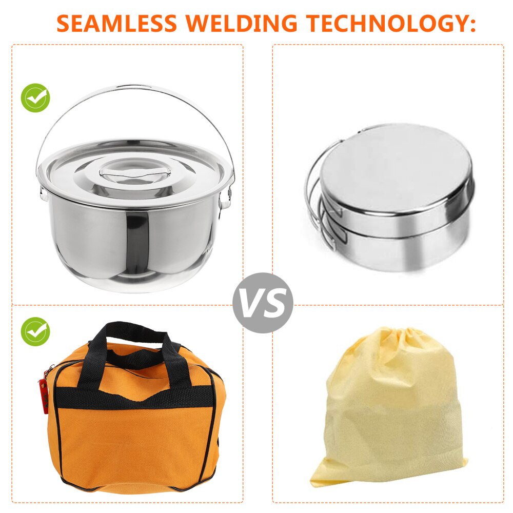 1 Set/6pcs Travel Cooking Kit Outdoor Cookware Set Hiking Camping Cookwares