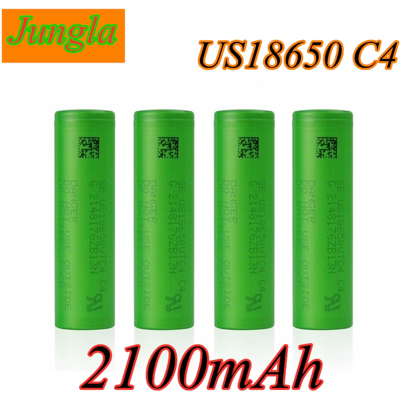 10 Pieces 3.6V battery Green Flat 18650 Li-ion Lithium Batteries Rechargeable 2100mAh High Drain VTC4 18650 Batteries