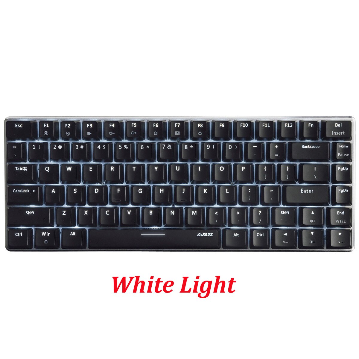 Mechanische Tastatur mit RGB/Weiß/Blau Beleuchtetes Optional Beleuchtung 82 Tasten Schwarz Grün Schalter Mechanische PC Tastatur: Weiß hell / Blau Schalter