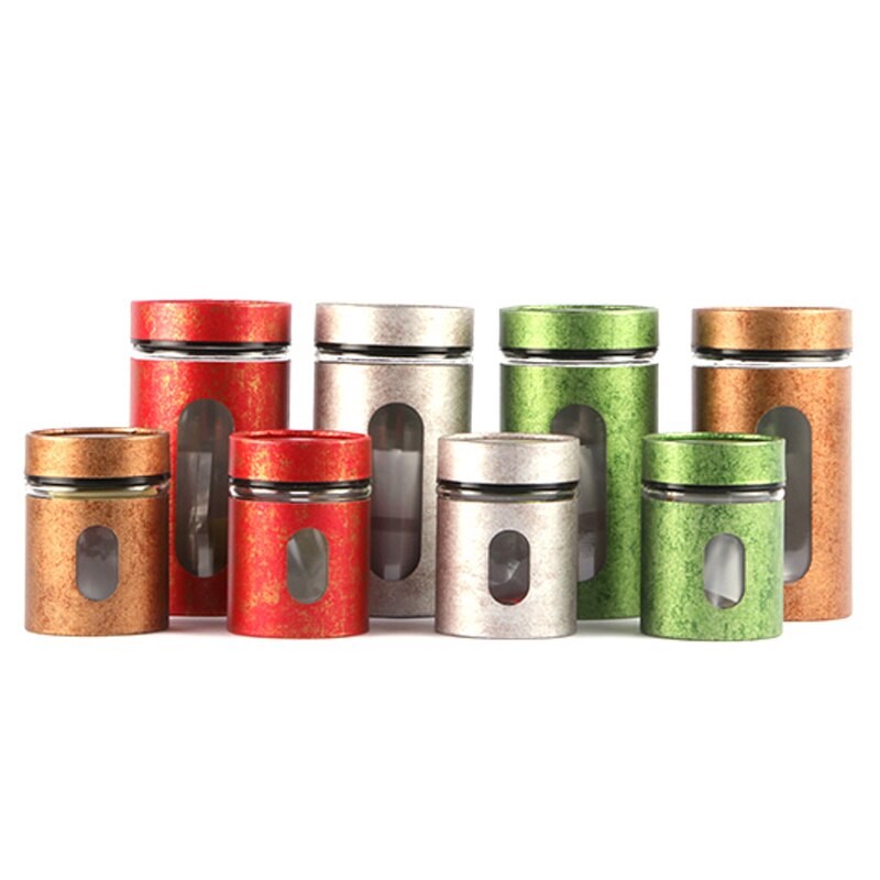 Xin jia yi verpakking thee glazen container plastic schroefdeksel met helder venster lege koffie gedroogd fruit trouwdozen