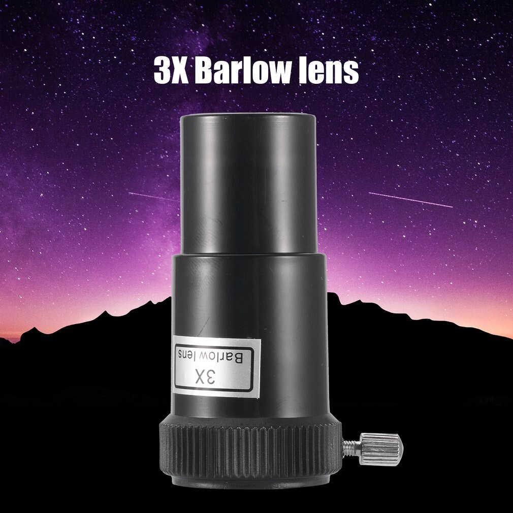 3X Verlängerung Barlow Spiegel Teleskop Doppel 1,25 Zoll 31,7mm Universal- 3X Barlow Objektiv Barlow Schwarz Kunststoff