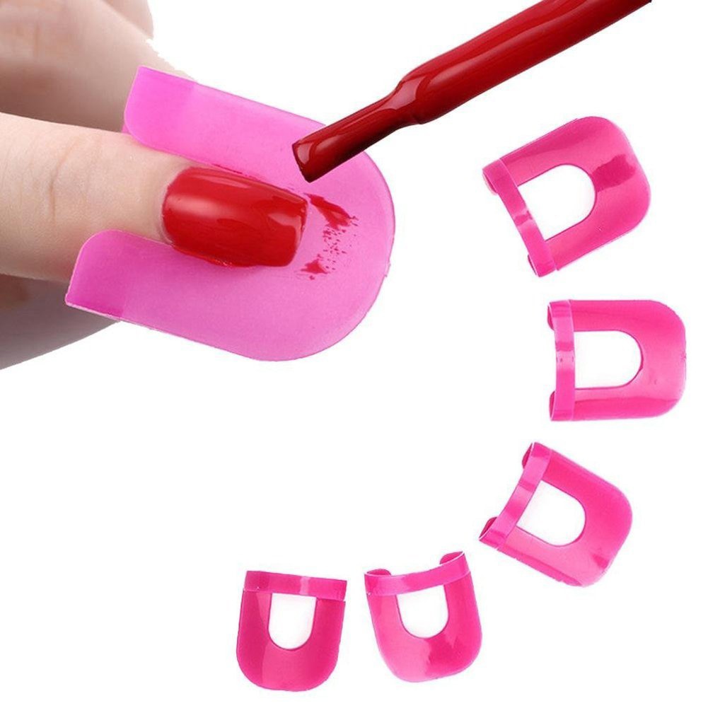26 Pcs Reusable Nails Edge Skin Barrier Nail Polish Stencils Kit Manicure Nail Art Polish Tip Protectors Nail Care Beauty Tool