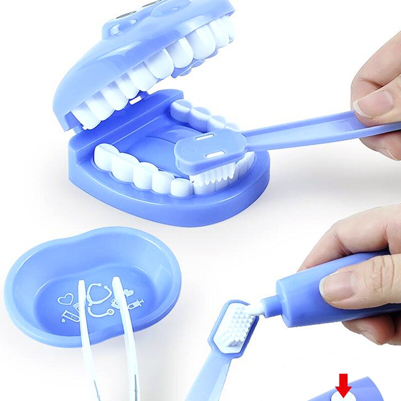 9Pcs Kids Kinderen Pretend Play Speelgoed Tandarts Controleren Tanden Model Set Rollenspel Learing Speelgoed