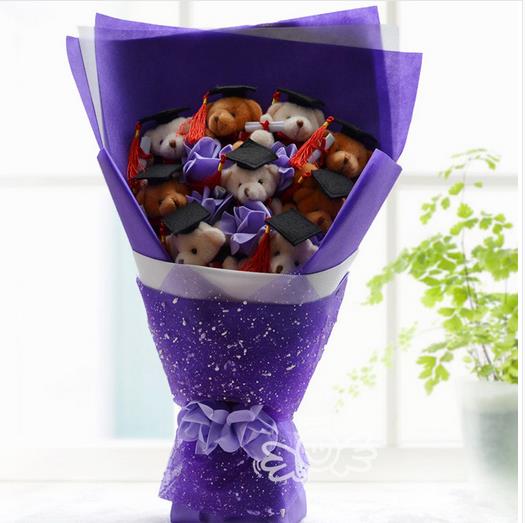 Arts beer hand holding cartoon boeket pop bloem graduation leraar Tanabata Valentijnsdag roze paars: Paars