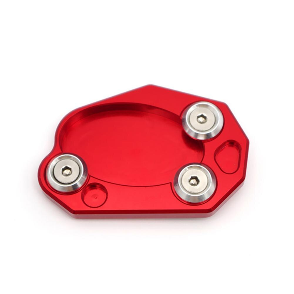 Motorfiets Aluminium Kickstand Plaat Zijstandaard Voet Enlarger Extension Pad Voor Kawasaki Z1000 Z1000SX ZX10R ZX6R ER6N/F: red