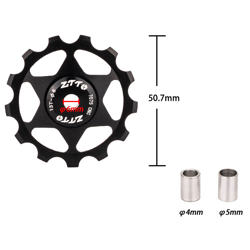 Bicycle Rear Derailleur Jockey Wheel 13T Aluminum Alloy Sealed Bearing Pulley AL7075 CNC Road Bike Guide Roller Idler 4/5/6MM