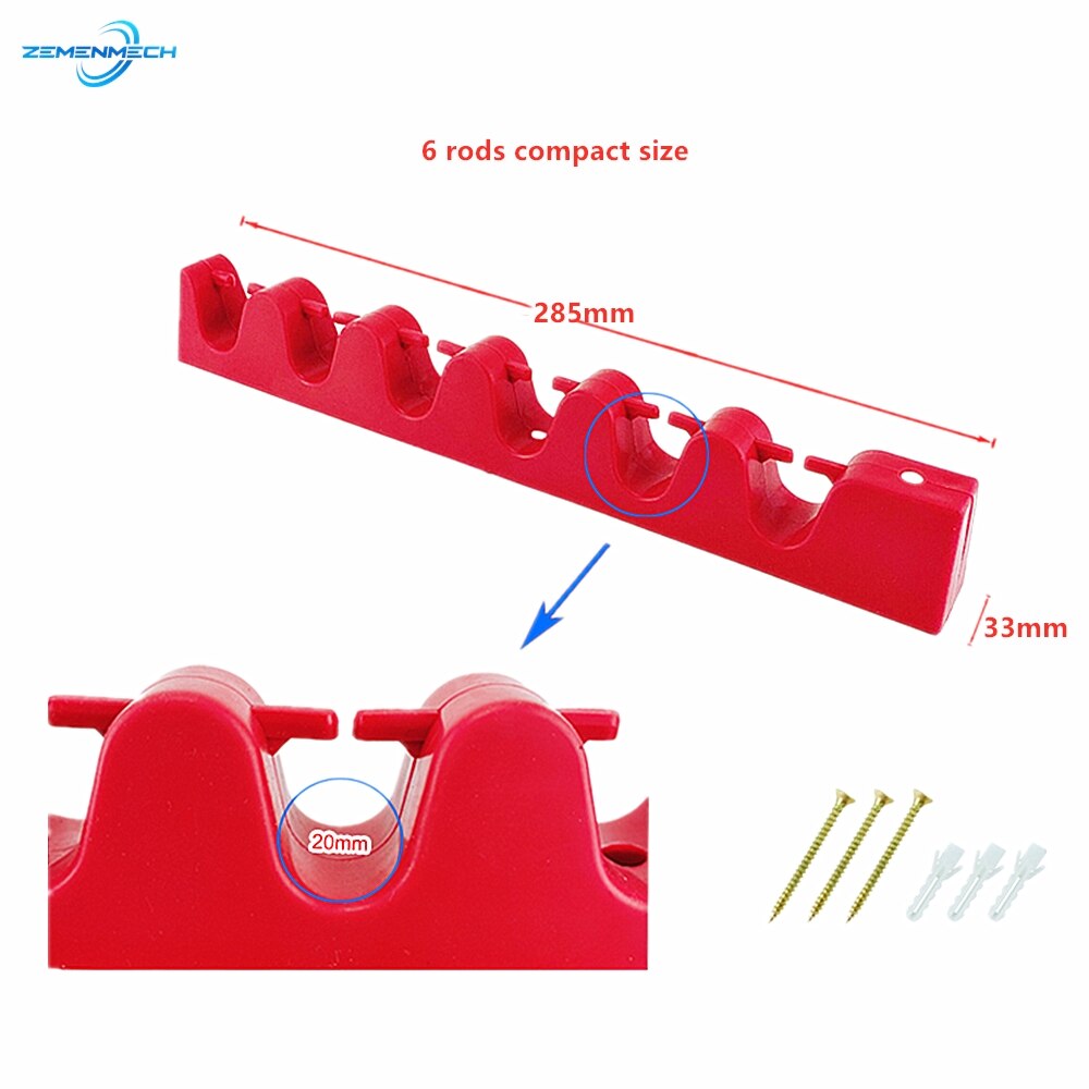 Gummi 6 stang stativ fiskestang holder stativ til fiskestang holder vise stativ feste veggmontert samling lagringsutstyr