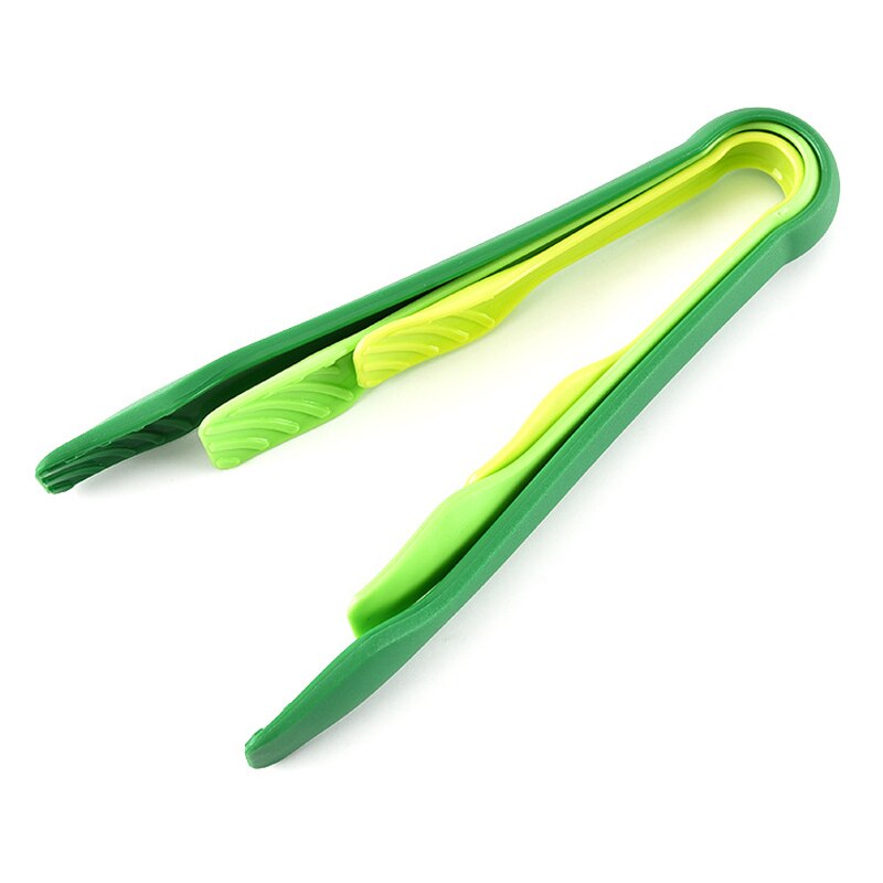 Vacclo Plastic 3pcs/set Food Tongs 6/8/10 Inch Colorful Fruit Cake Bread Catch Eco-friendly Tongs BBQ Steak Roast Sushi Clamps: Green