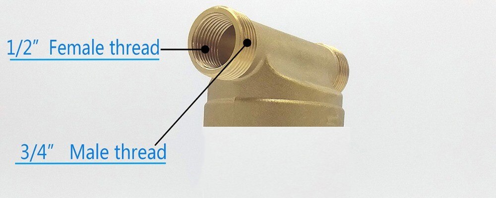 3/4"Male to 1/2"Female Thread Siphon backwash prefilter with wiper water purifier stainless steel copper whole house pre-filter