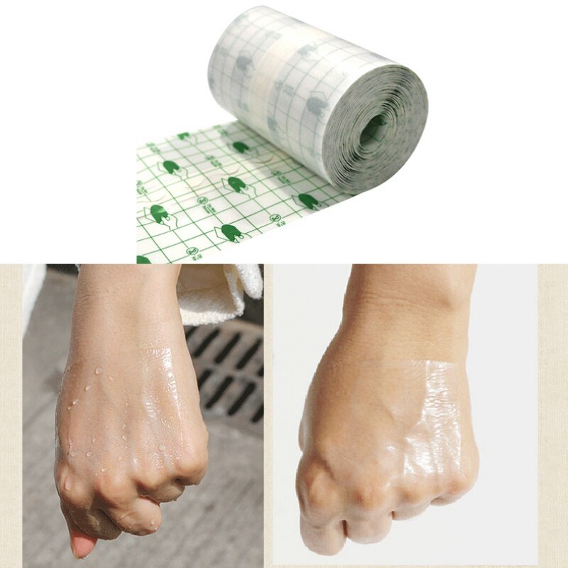 5 Cm X 10 M Pu Transparante Film Roll Waterdichte Lijm Wondverband Ehbo Fixatie Tape Bandagefz
