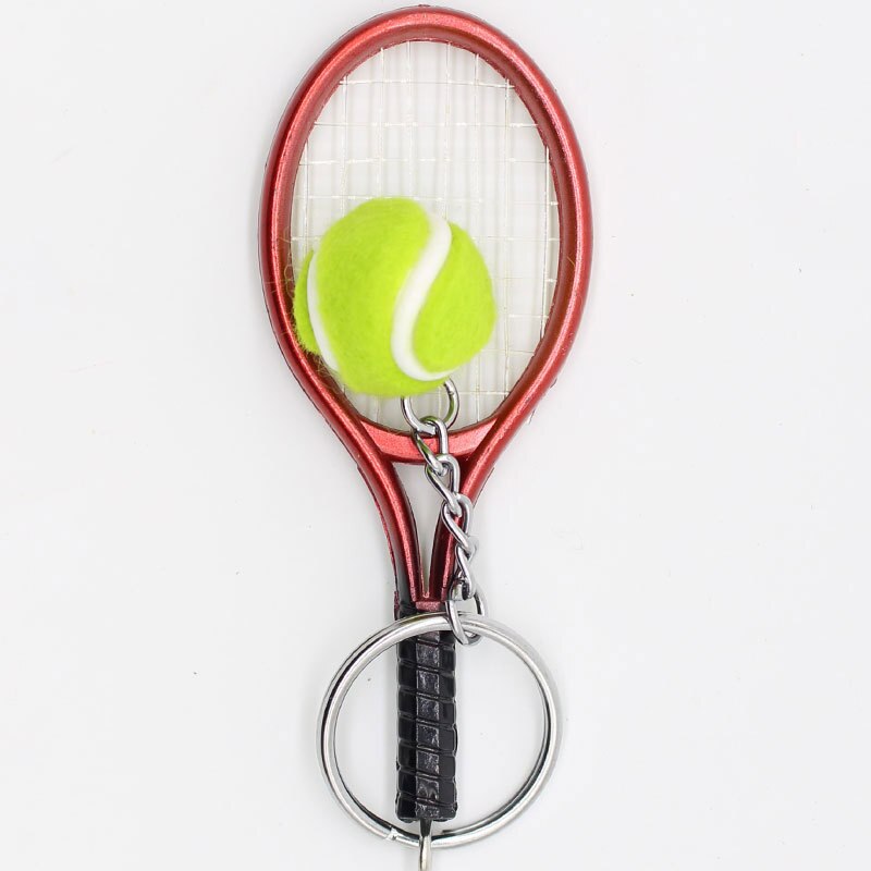 Sælger simulation tennis nøglering taske vedhæng lille legetøj metal 3d bil dekoration sportsbegivenhed souvenir fest
