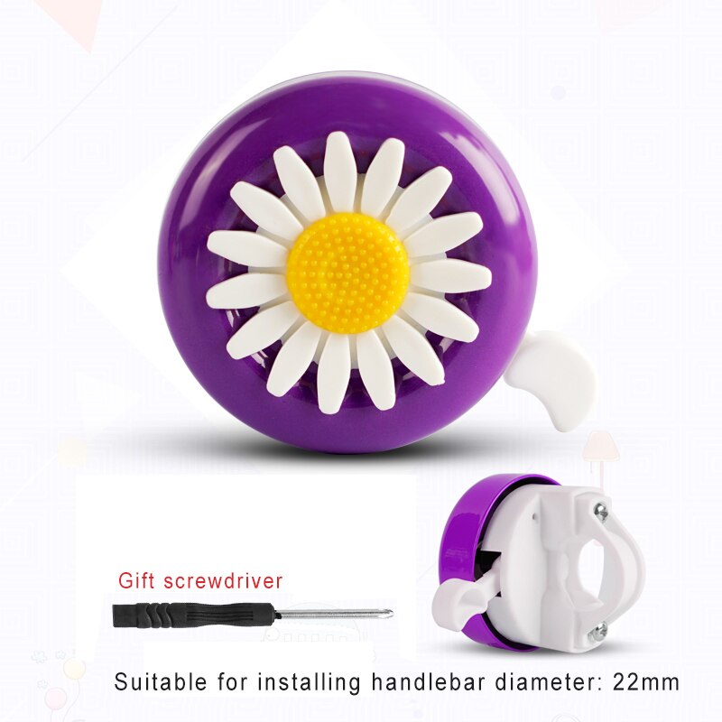 bicycle horn bell children metal alarm siren cute bike ring handlebar kids child small safety riding road lound sound retro: purple white