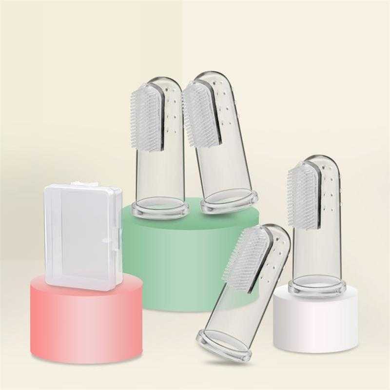 Escova de dentes do dedo do bebê treinamento da criança escova de dentes 2/4 pces silicone anti fizz escova cachucas para bebes crianças artigos ac50ys