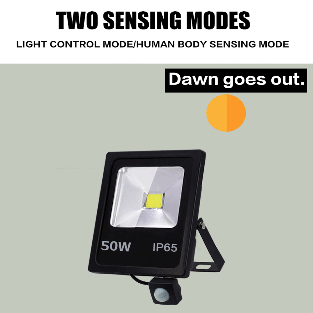 Luz de inundación LED con Sensor de movimiento 50W 30W 10W AC 220V impermeable IP65 reflector lámpara foco Led punto Exterior luz exterior